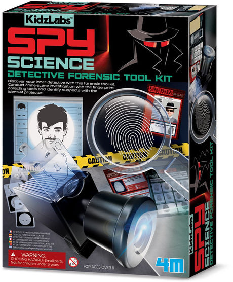 4m science et jeux - votre boîte à outils médico-légale - détective - kidzlabs - science de l'espionnage - 5+
