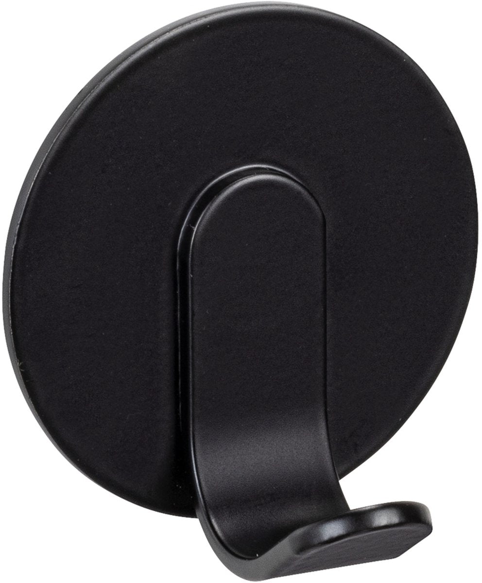 Wenko turbo-loc crochet mural bivio aluminium noir mat - crochet porte-serviettes noir - porte-serviettes - crochet mural noir - crochet adhésif - autocollant - sans perçage