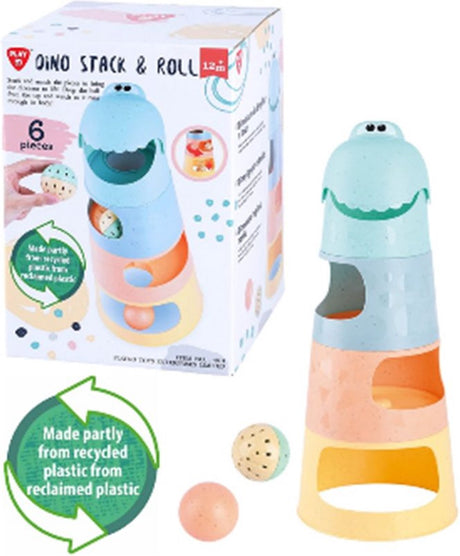 Tour d'empilage Playgo Dino avec balles - 6 pcs.