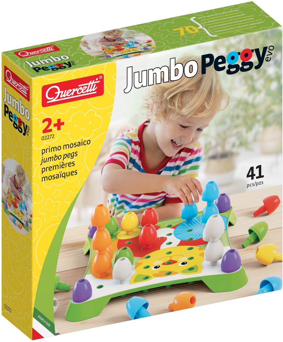Quercetti Jumbo Peggy Evo Isteek Mosaic, 41 broches