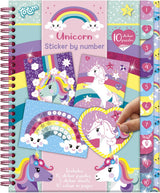 Livre d'activités puzzle autocollant licorne Totum a5 - autocollant de livre de vacances par numéro incl. coloriages - jouets pour filles à partir de 3 ans