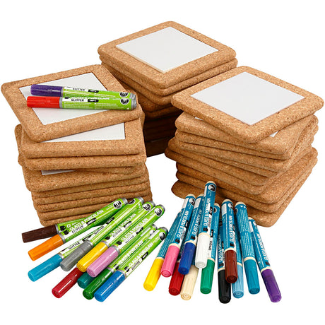 Ensemble de sous-verres à peinture, dim. 15,5x15,5 cm, différentes couleurs, 1 set