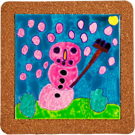 Ensemble de sous-verres à peinture, dim. 15,5x15,5 cm, différentes couleurs, 1 set
