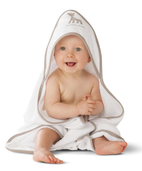 Cape de bain Sophie la girafe bébé - poncho de bain - cadeau maternité - cadeau baby shower - 75 x 75 cm - dès 0 mois