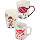 Ensemble de tasses à peindre, h: 7-10 cm, blanc, 1 set