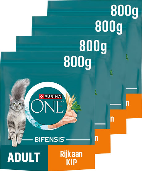 Purina one purina® one® adult - nourriture pour chat - poulet grains entiers - 4 x 800 g