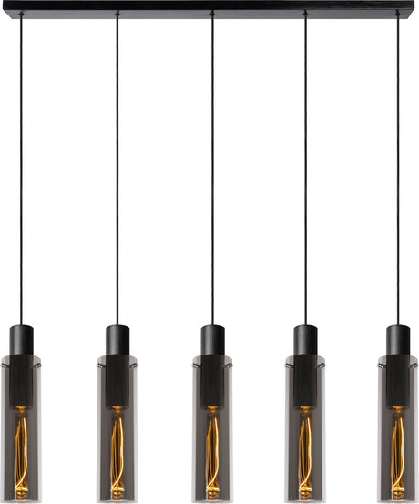 Lucide orlando - suspension - 5xe27 - fumé