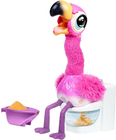 Petits animaux vivants - flamant rose gottago - peluche interactive - chante, danse et dépose de vraies crottes