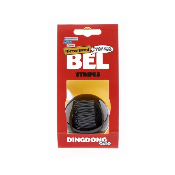 Nv ding dong bel 60mm stipes noir avec carte de code-barres