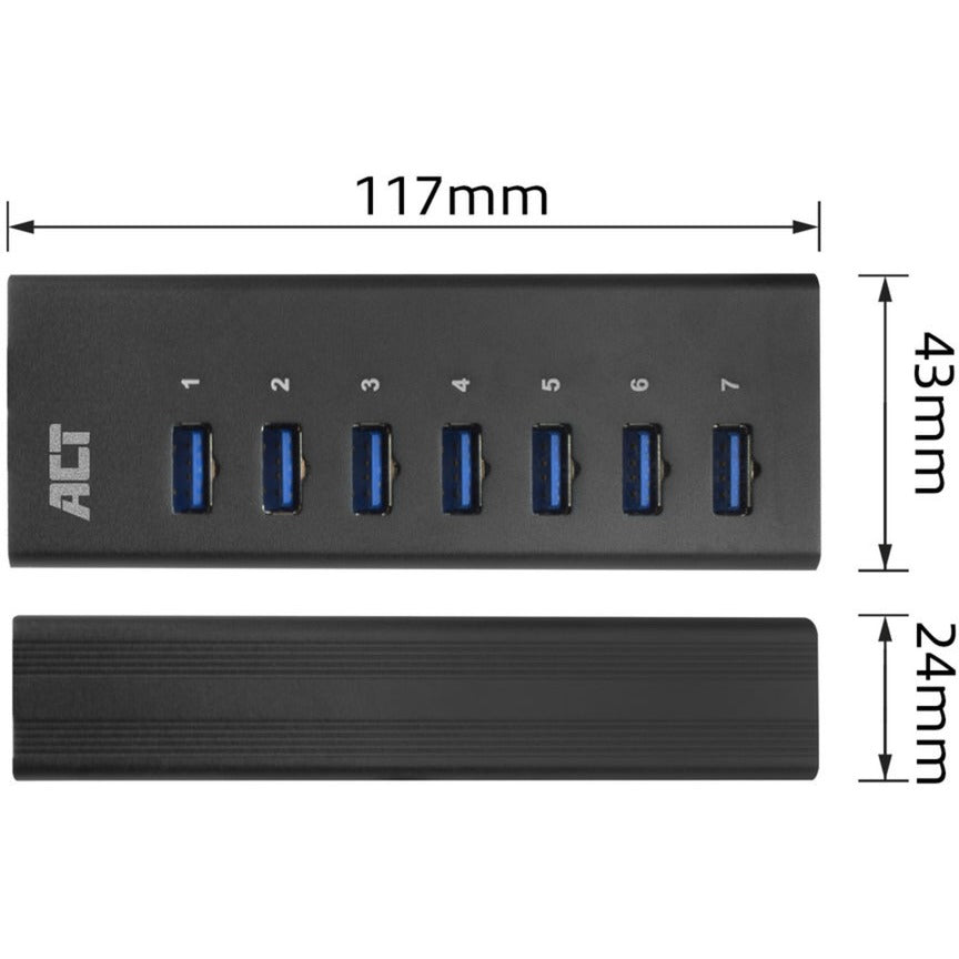 ACT Connectivité USB Hub 7 Port avec StroomAdapter