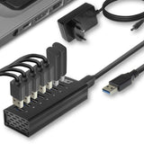 ACT Connectivité USB Hub 7 Port avec StroomAdapter