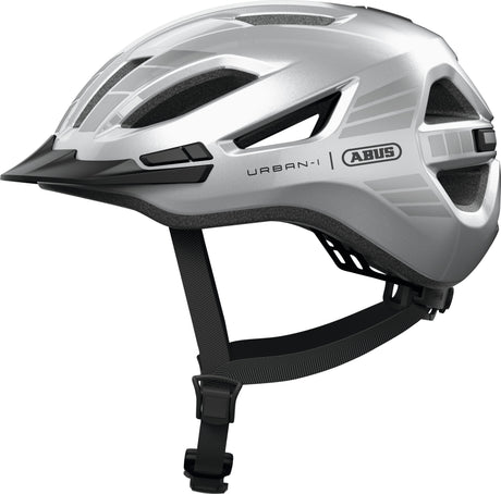Casque de vélo Abus urban-i 4.0 lr signal silver m - 54-58 cm - argent - adapté pour une utilisation sur vélos électriques - vélos de ville - 260 g