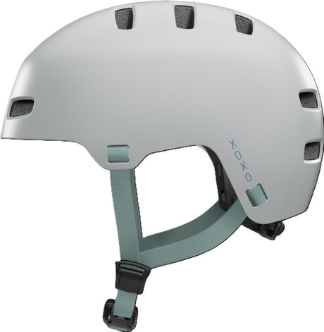 Casque de vélo Abus xoxo cool gray l - 57-61 cm - gris - adapté pour une utilisation sur vélos électriques - vélos de ville - 440 g