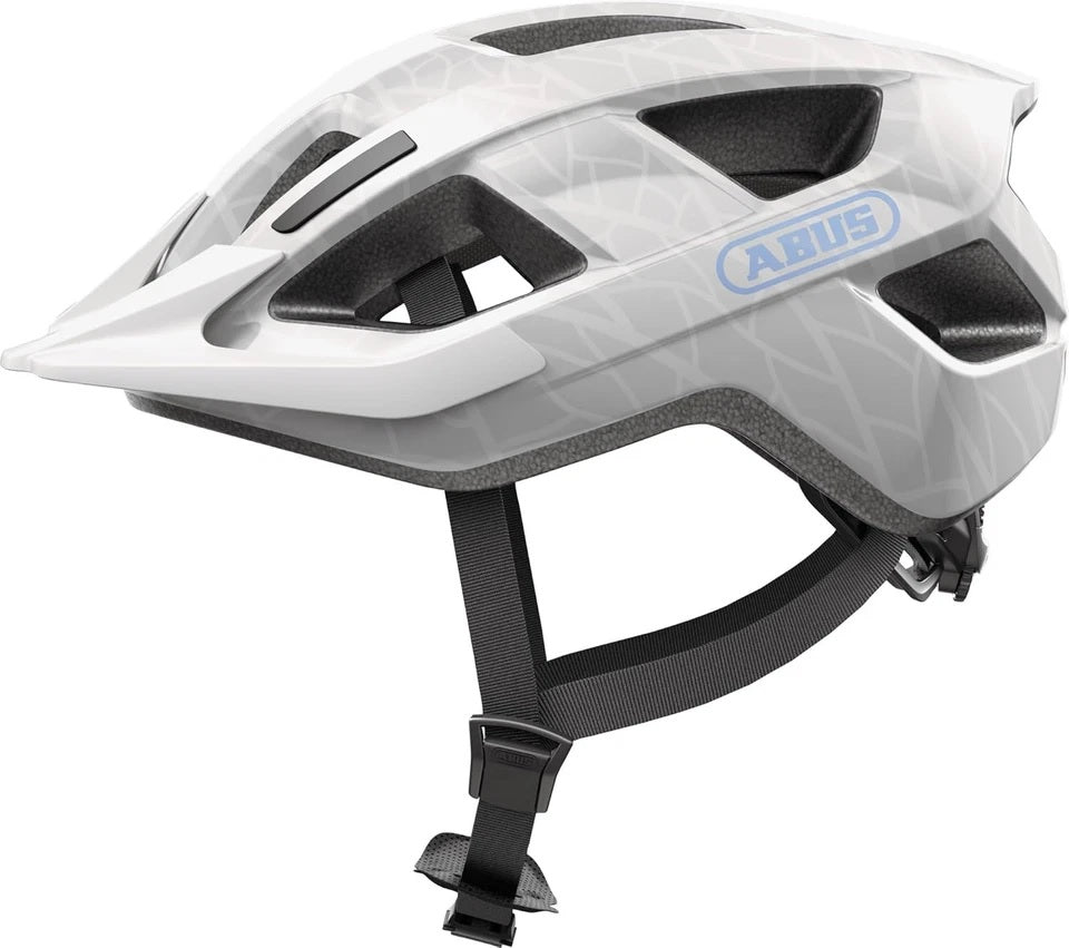 Casque de vélo Abus Aduro 3.0 LED White Art M - 52-58 cm - Blanc - Convient pour une utilisation sur vélos électriques - Vélos de ville - 315 g