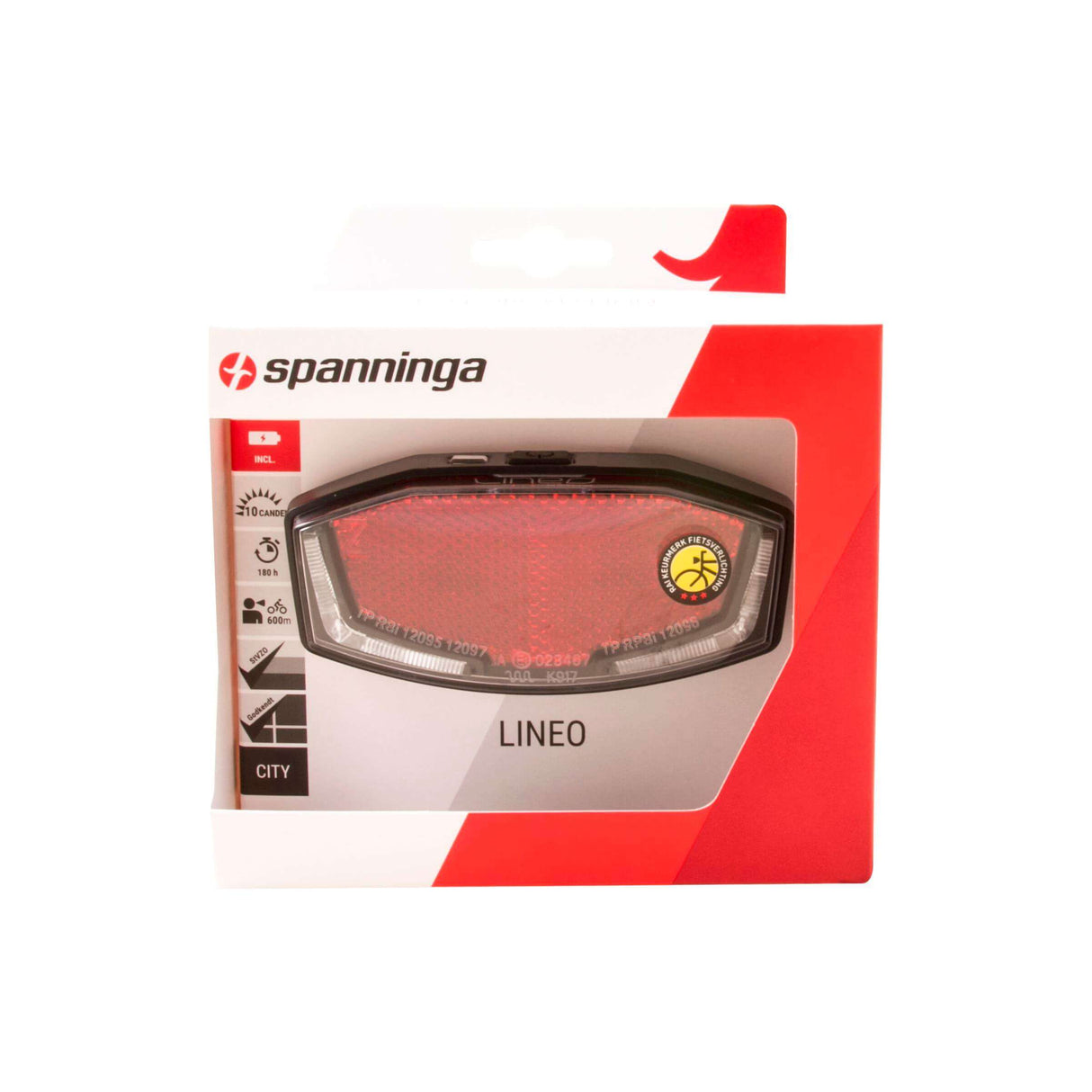 Spanninga arrière LIGHT LINEO XB Batterie 50 80 mm
