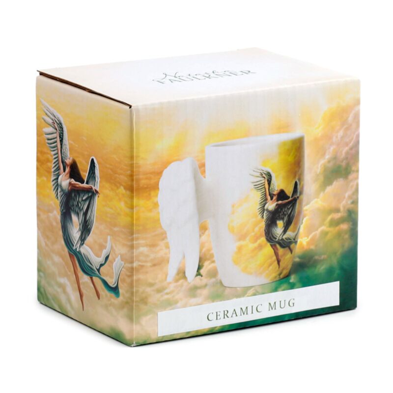 Mug en céramique avec anse en forme d'aile d'ange