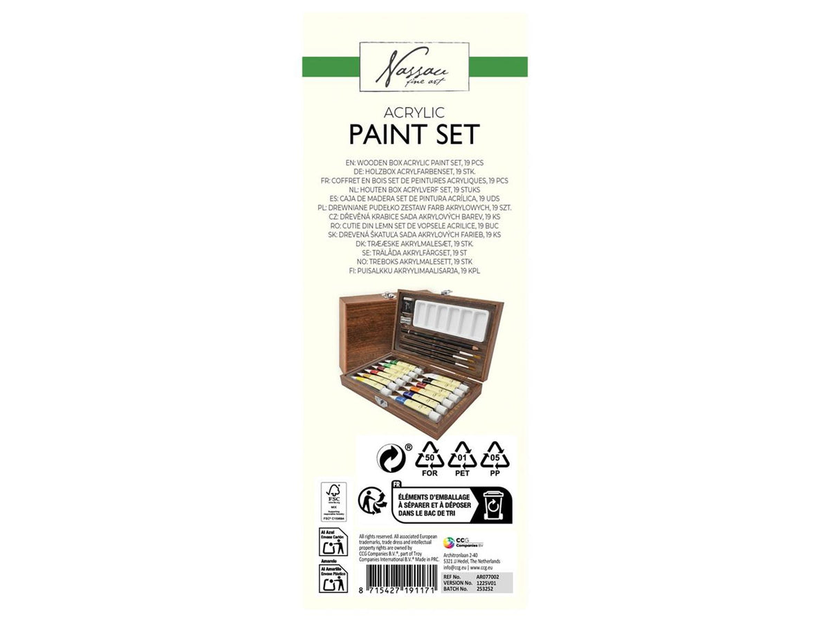 Nassau kist acryl verf 19-delig set