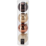 Boules de Noël en tube mélange ambre 4pcs ø10cm