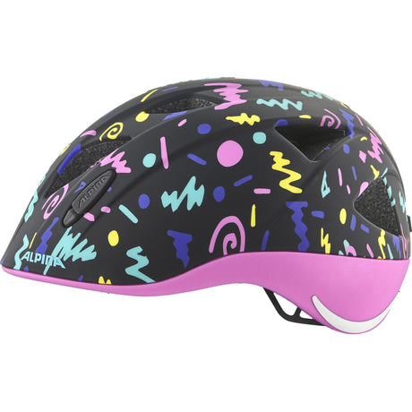 Olympic sportswear alpina sports casque pour enfants ximo flash noir-confetti 47-51 mat