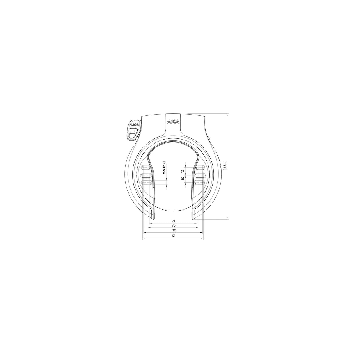 AXA Victory Ringslot - Art -2 - Black Gray - 56 mm - Sécurité du vélo