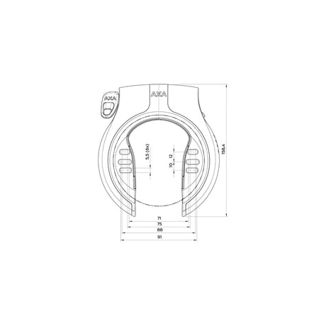AXA Victory Ringslot - Art -2 - Black Gray - 56 mm - Sécurité du vélo