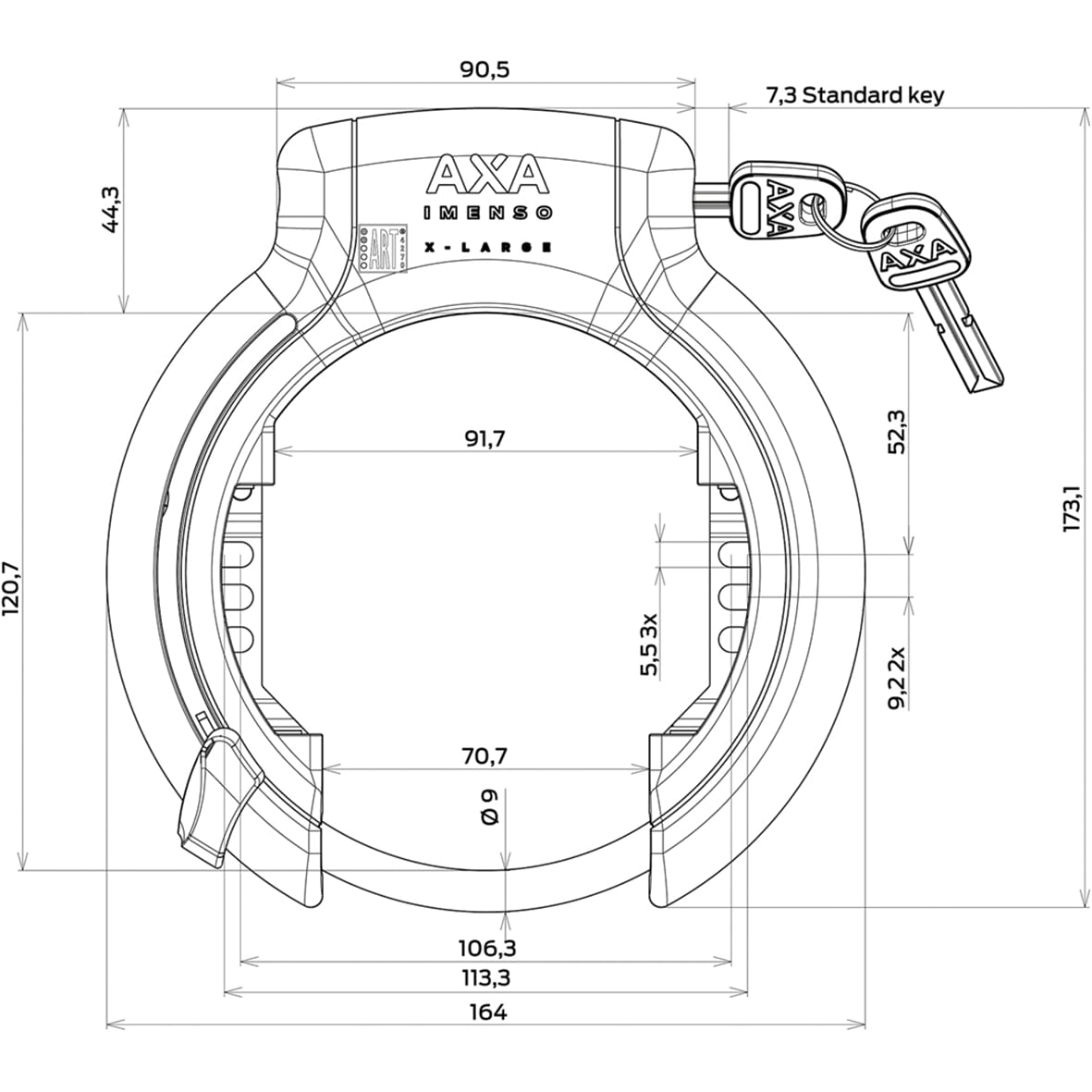 Axa Ringslot Imenso X-Large Black (carte)