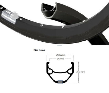 Ryde jante 28 zac421 disque 32 14 noir