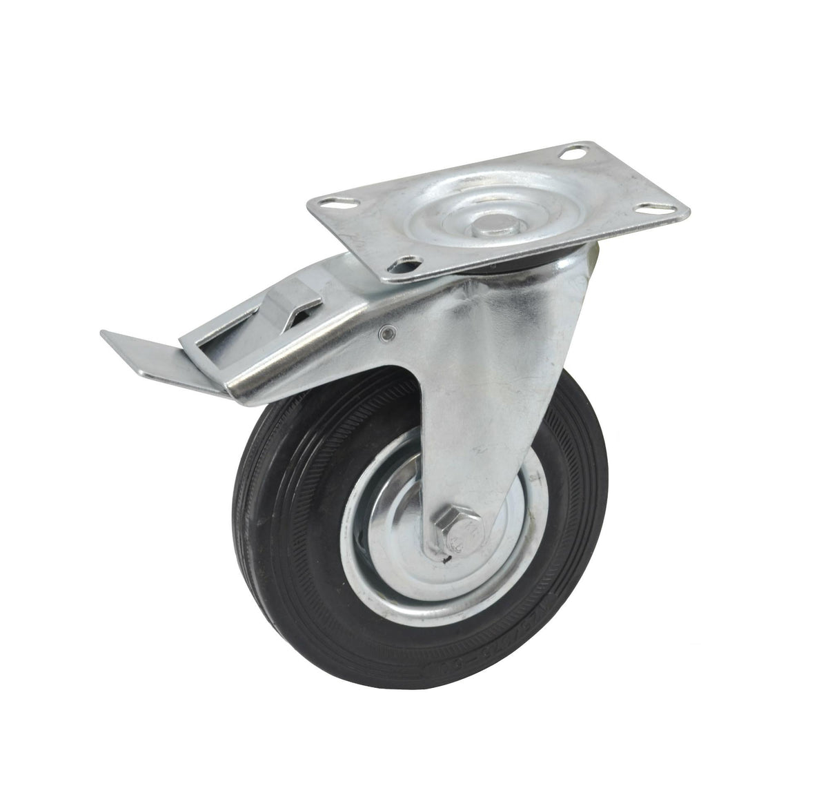 Awtools draai zwart rubber met rem 75mm