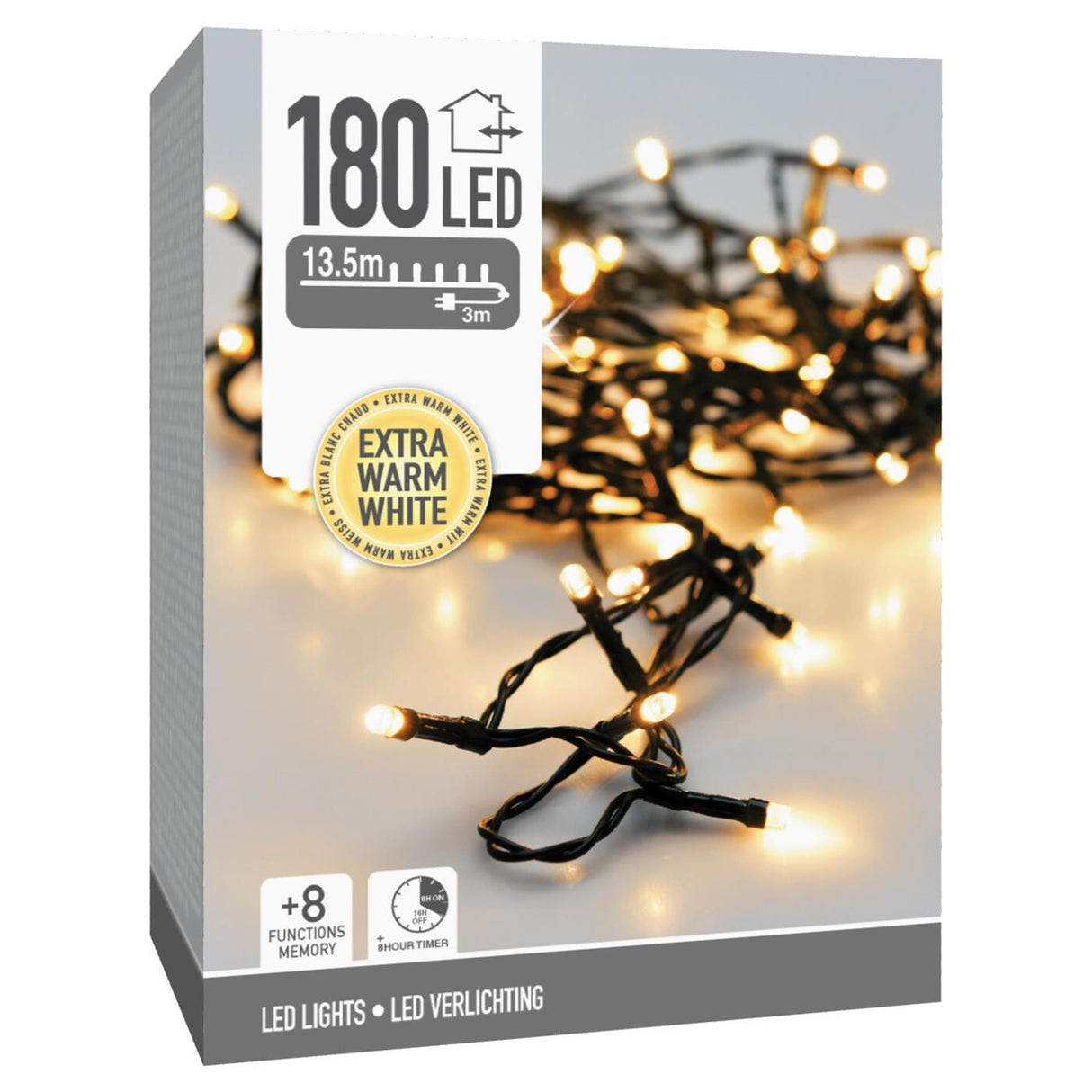 Guirlandes de Noël 180 LED blanc très chaud