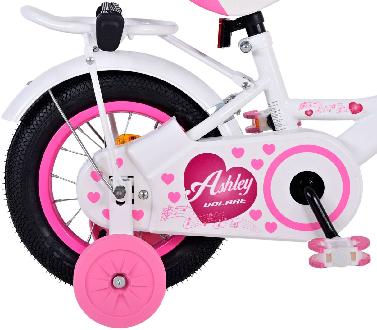 Volare Ashley Children's Bicycle - Girls - 12 Inch - White