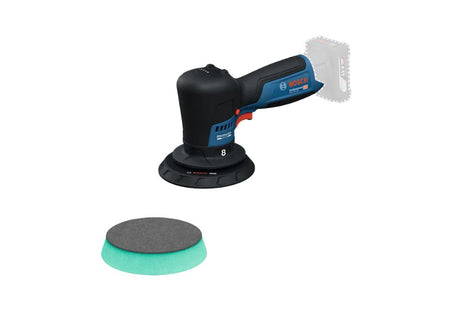 Polisseuse à batterie Bosch bleue GPX12V-125 avec. tampon de support, tampon de polissage | sans chargeur de batterie - 06019l4101