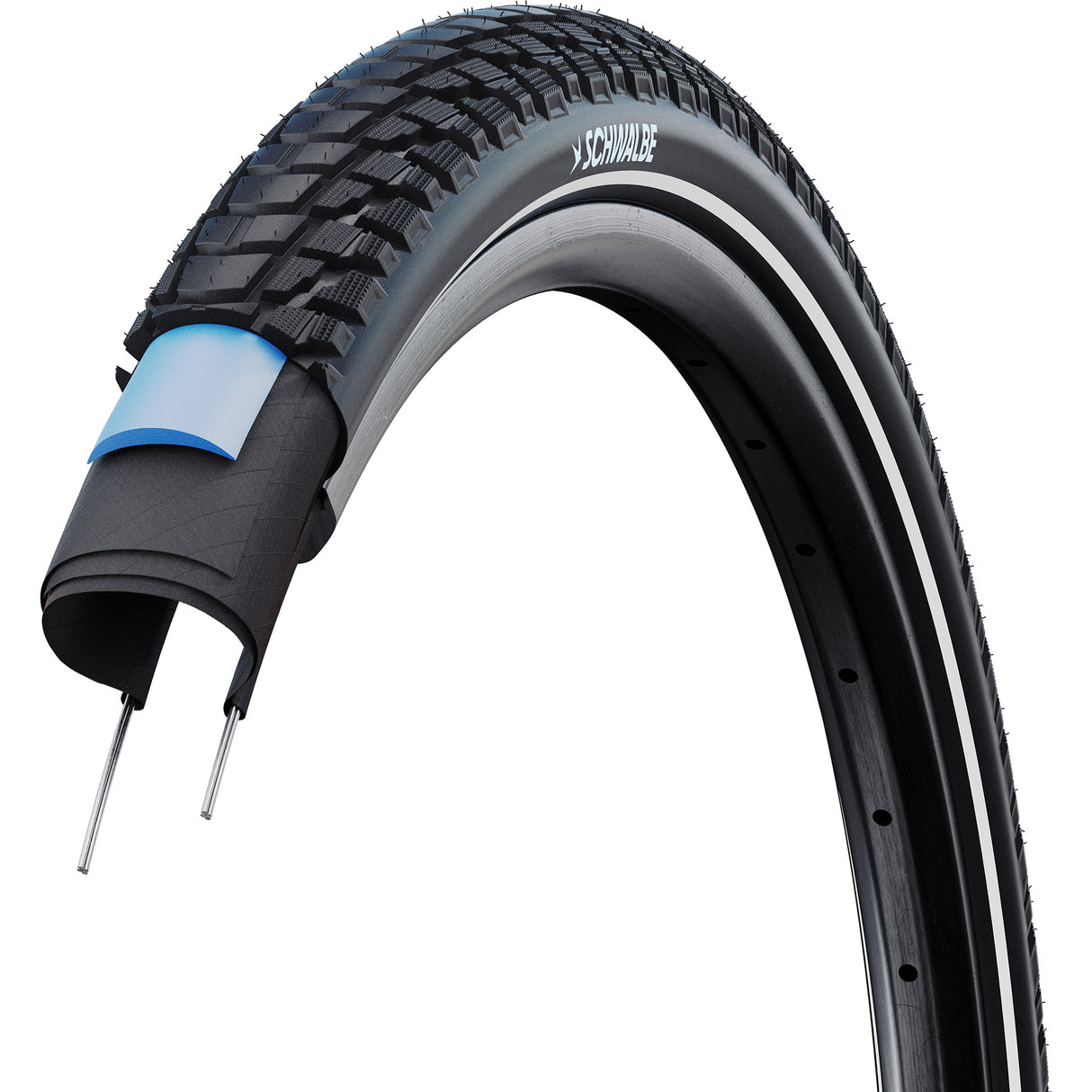 Schwalbe 28x2,15 (55-622) marathon plus tour smartguard fil réflexe noir 11159365.01