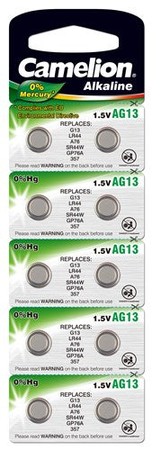 Batterie Camelion lr44 d357 v13ga ag13 carte de 10 pièces