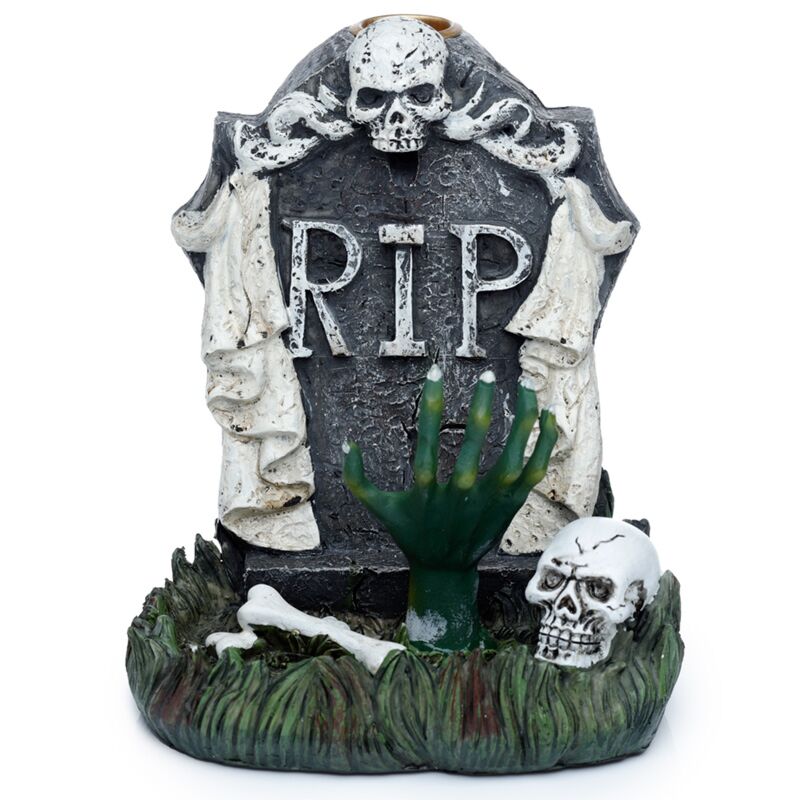 Porte-encens à reflux de pierre tombale à main de zombie Rip