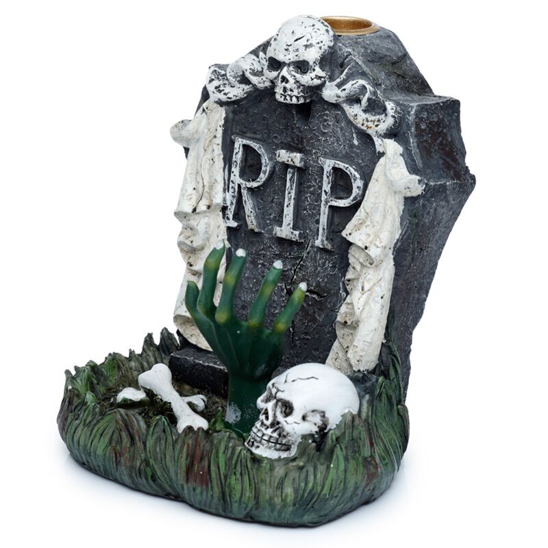 Porte-encens à reflux de pierre tombale à main de zombie Rip