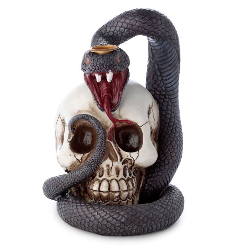 Porte-encens à reflux serpent et tête de mort