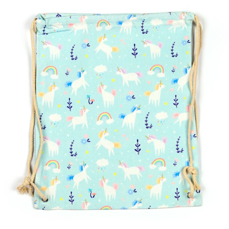 Sac à dos à cordon en toile magique licorne