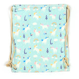 Sac à dos à cordon en toile magique licorne