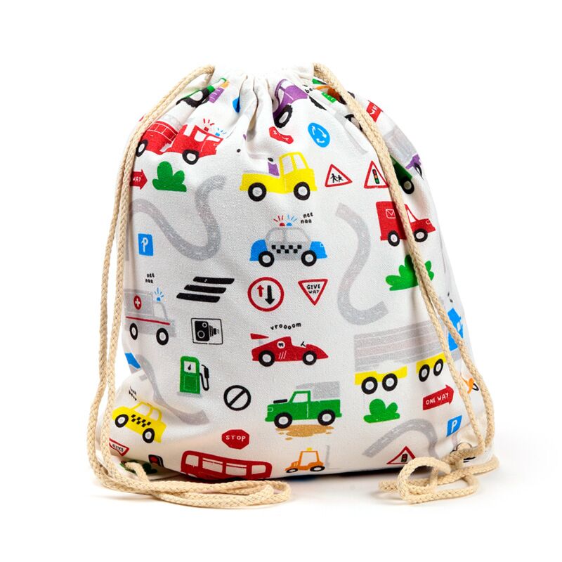 Petit sac à dos moto en toile avec cordon de serrage
