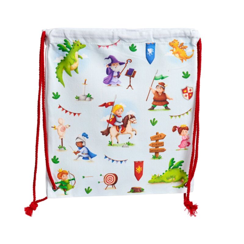 Sac à dos à cordon en toile Knights Dragons