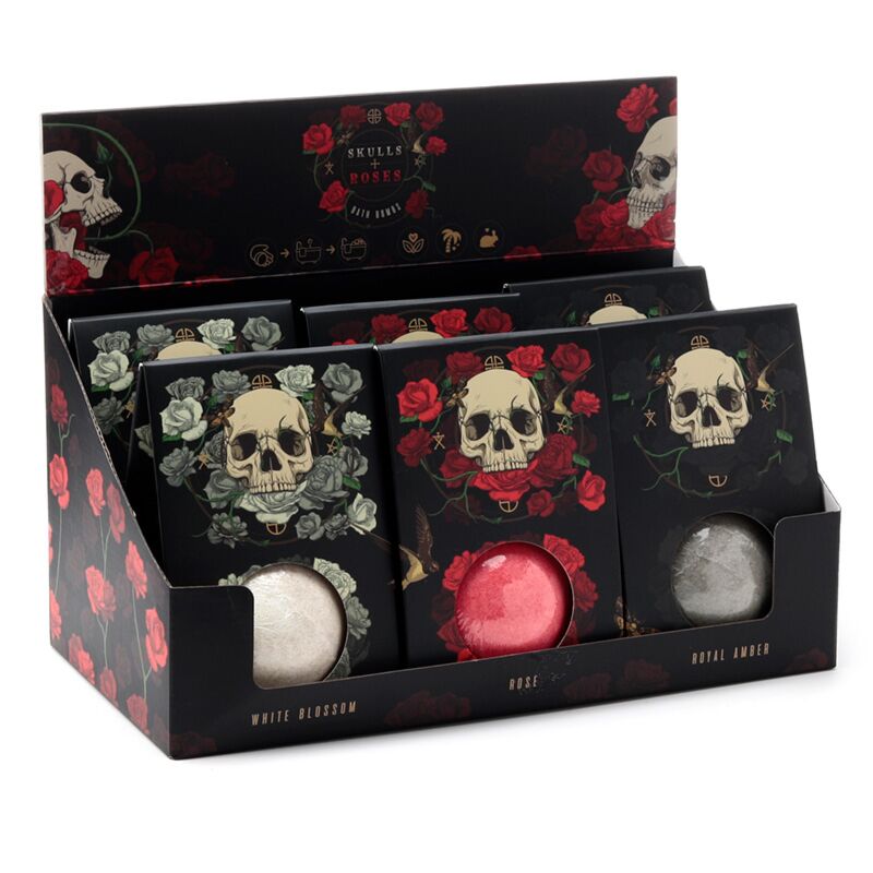 Coffret cadeau bombe de bain - roses tête de mort