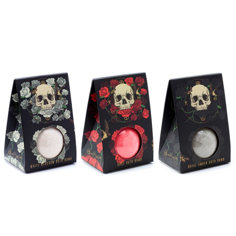 Coffret cadeau bombe de bain - roses tête de mort