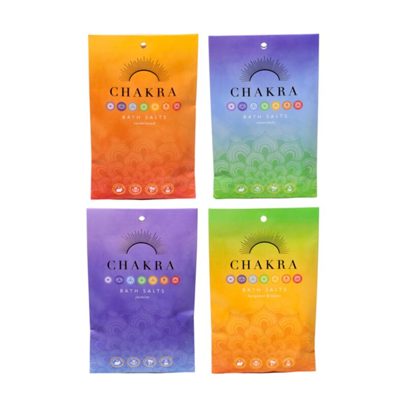 Lot de 4 sachets de poudre de bain chakra
