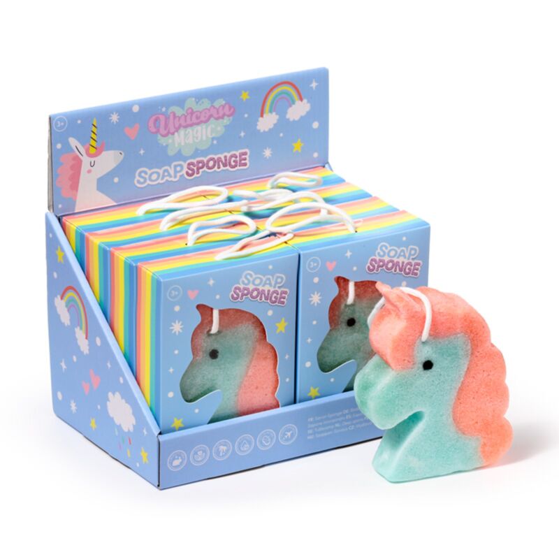 Éponge à savon magique en forme de licorne