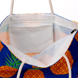 Sac de plage en toile imprimé ananas