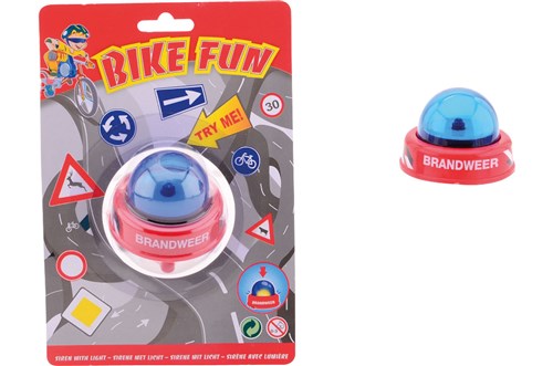 Johntoy Bike Fun Siren blinkende lett brannbrigade