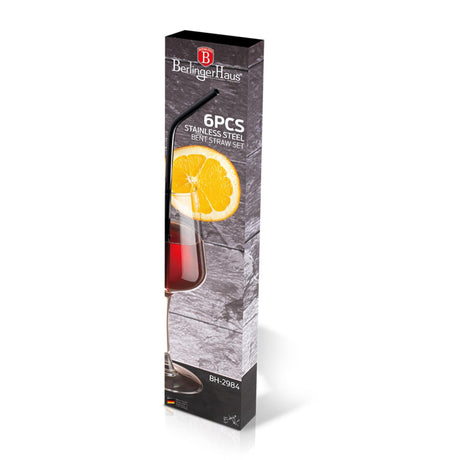 Berlingerhaus pailles 6 pcs acier inoxydable noir