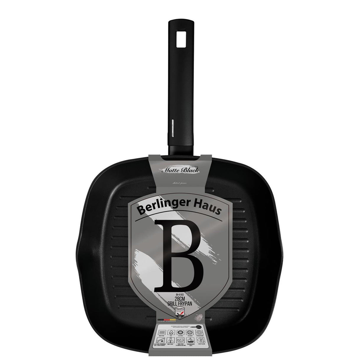 Berlingerhaus poêle à griller noir mat 28cm