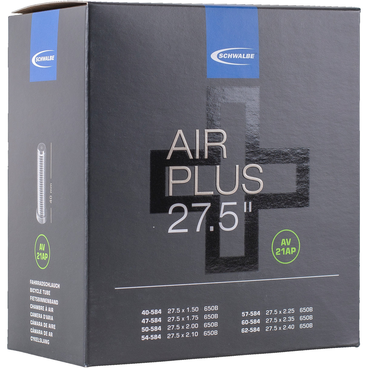 SCHWALBE AIR TUBE INTERNE PLUS AV21AP | 40 62-584 | Auto