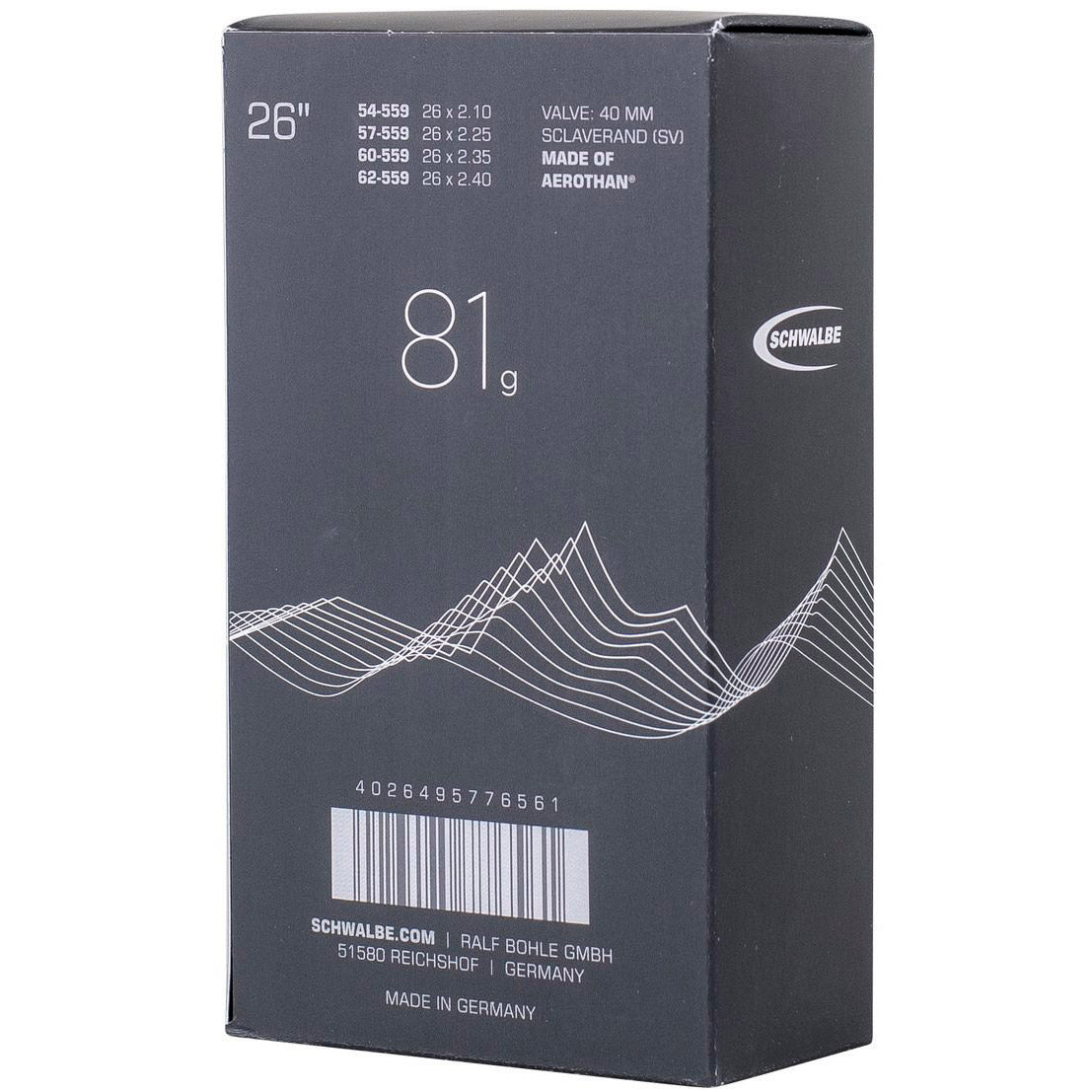 SCHWALBE TUBE INTÉRIEUR Aerothan FV SV13E 54 62-559 IB SV 40mm (1er)